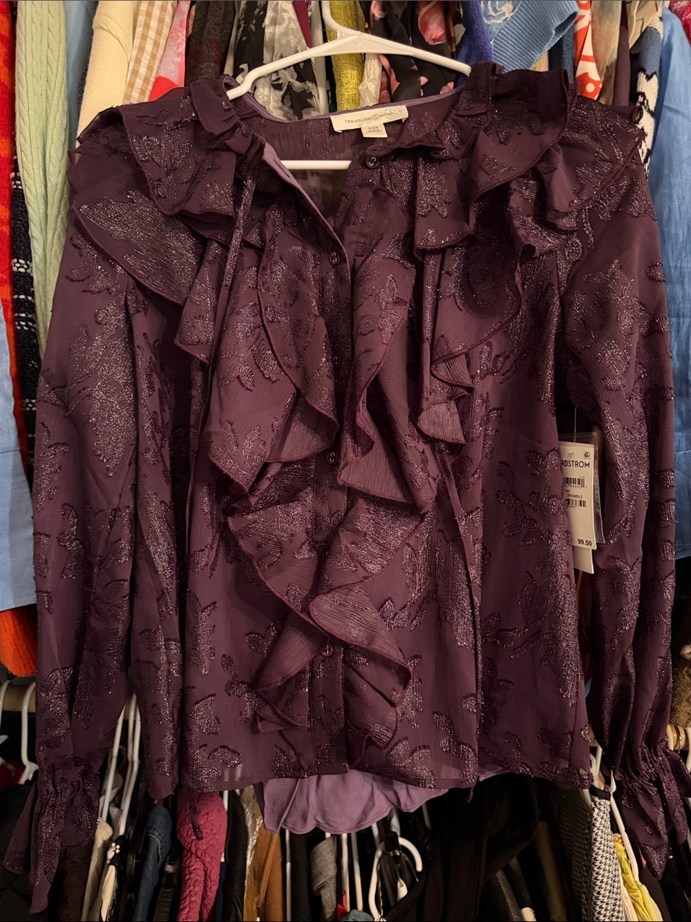 Treasure & bond ruffle top xxs nwt